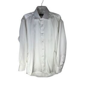 Bandolino Men's White Button‎ Up Dress Shirt Neck 15.5 size 39